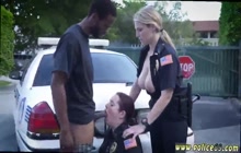 Horny female officers showing their pussy