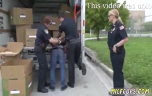 British blonde interracial threesome and dirty cop